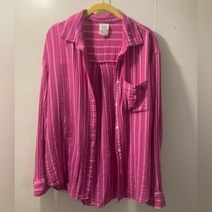 GAP linen-like cotton striped shirt